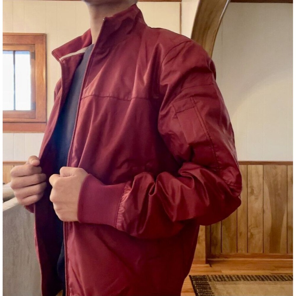 G Star Raw Vintage Nylon Bomber Jacket Shiny Silky Glanz Red Medium